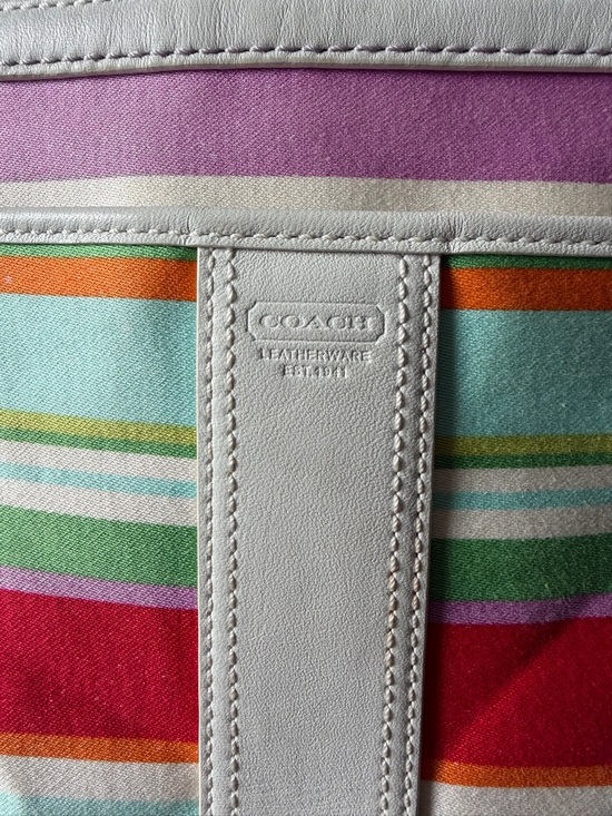 Coach Handbags - Vintage Y2K Coach Striped Beach Crossbody Bag